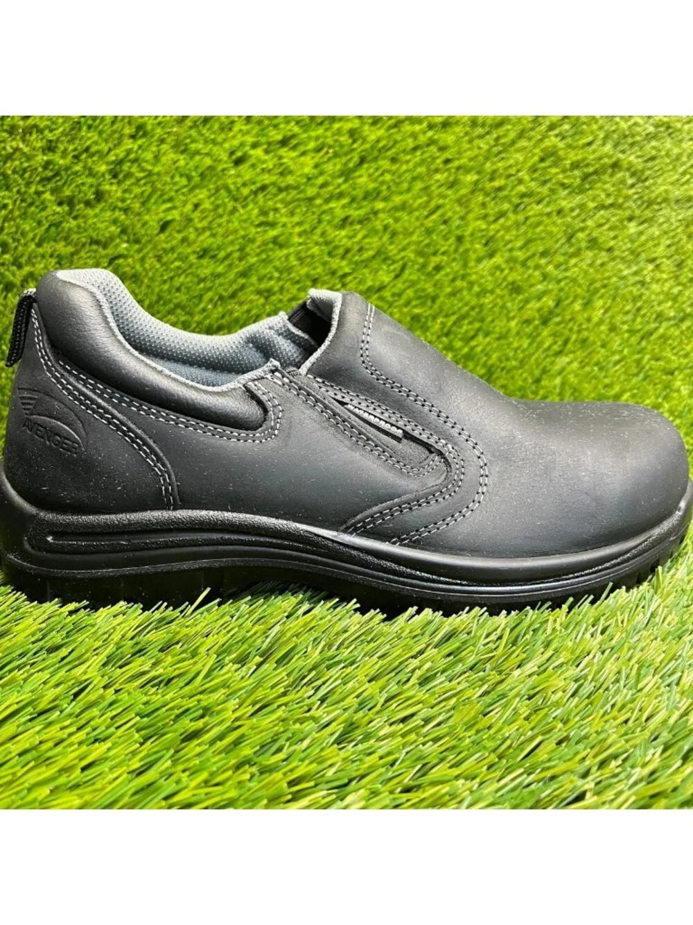 Avenger Foreman Womens Size 8.5D Black‎ Composite Toe Safety Slip-On Work Shoes